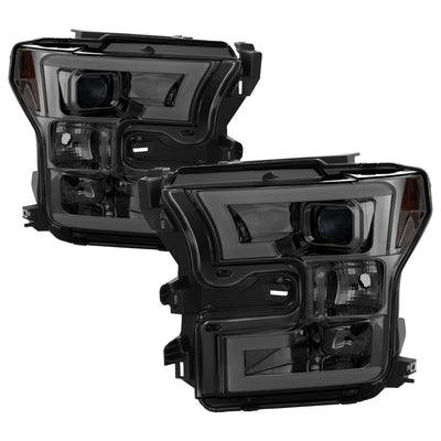 Light Bar DRL LED Smoke Projector Headlights <br>15-17 Ford F-150