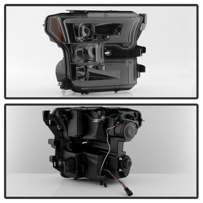 Light Bar DRL LED Smoke Projector Headlights <br>15-17 Ford F-150
