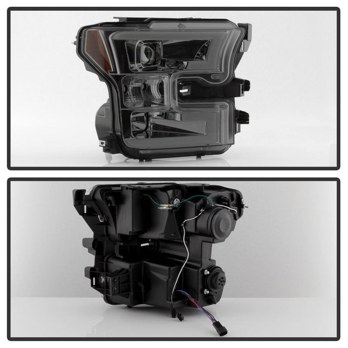 Light Bar DRL LED Smoke Projector Headlights <br>15-17 Ford F-150