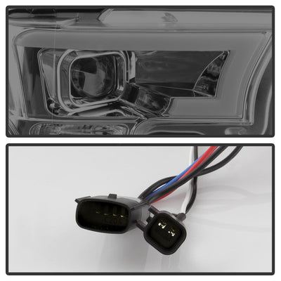 Light Bar DRL LED Smoke Projector Headlights <br>15-17 Ford F-150