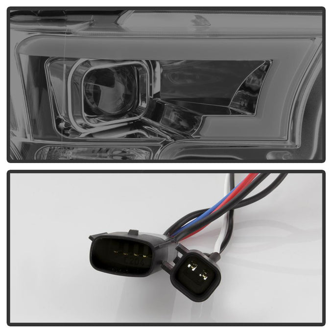 Light Bar DRL LED Smoke Projector Headlights <br>15-17 Ford F-150