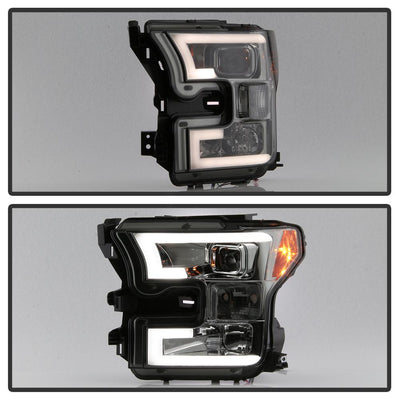 Light Bar DRL LED Smoke Projector Headlights <br>15-17 Ford F-150