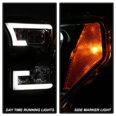 Light Bar DRL LED Smoke Projector Headlights <br>15-17 Ford F-150