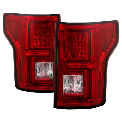 Red Clear LED Tail Lights <br>15-17 Ford F-150