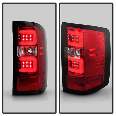Red Clear LED Tail Lights <br>16-18 Chevy Silverado 1500 16-19 2500 HD 3500 HD