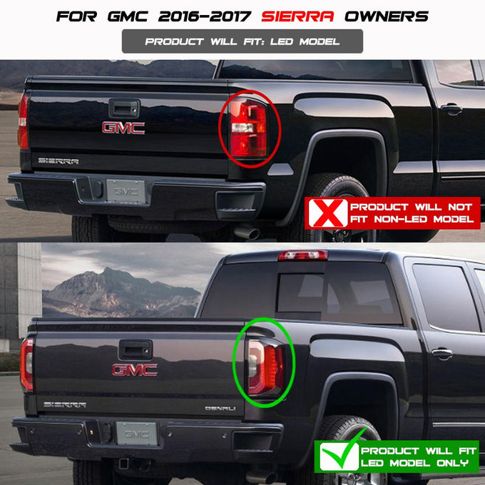 Black LED Tail Lights <br>16-18 GMC Sierra 1500 16-19 2500 HD 3500 HD