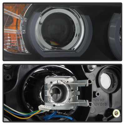 Version 2 Black Light Bar DRL Projector Headlights <br>06-08 BMW 3-Series