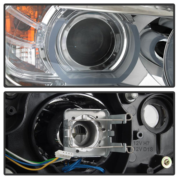 Version 2 Chrome Light Bar DRL Projector Headlights <br>06-08 BMW 3-Series