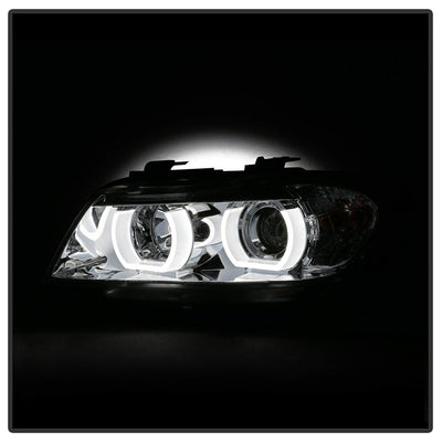 Version 2 Chrome Light Bar DRL Projector Headlights <br>06-08 BMW 3-Series