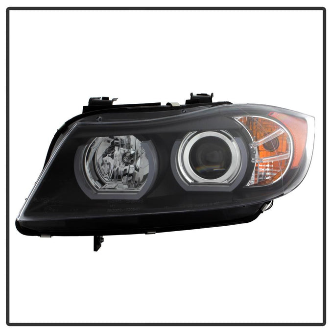 Version 2 Black Light Bar DRL Projector Headlights <br>06-08 BMW 3-Series