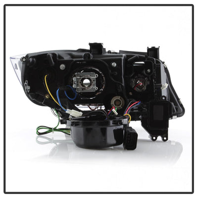 Version 2 Black Light Bar DRL Projector Headlights <br>06-08 BMW 3-Series
