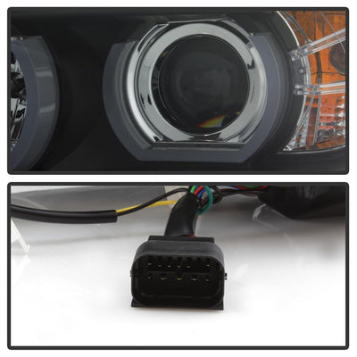 Version 2 Black Light Bar DRL Projector Headlights <br>06-08 BMW 3-Series