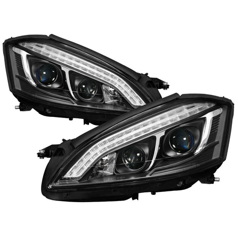 DRL LED Black Projector Headlights <br>07-09 Mercedes-Benz S550 S600 S65 AMG 08-09 S63 AMG