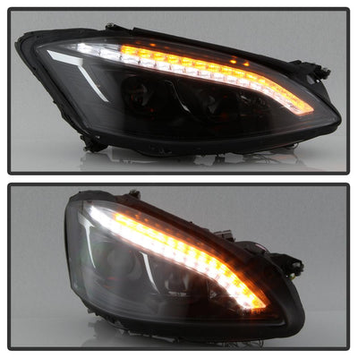 DRL LED Black Projector Headlights <br>07-09 Mercedes-Benz S550 S600 S65 AMG 08-09 S63 AMG