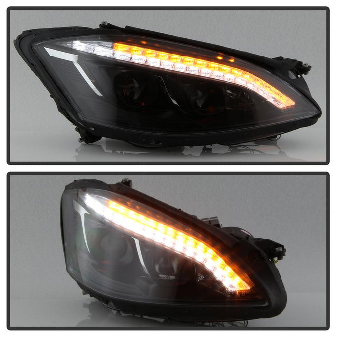 DRL LED Black Projector Headlights <br>07-09 Mercedes-Benz S550 S600 S65 AMG 08-09 S63 AMG