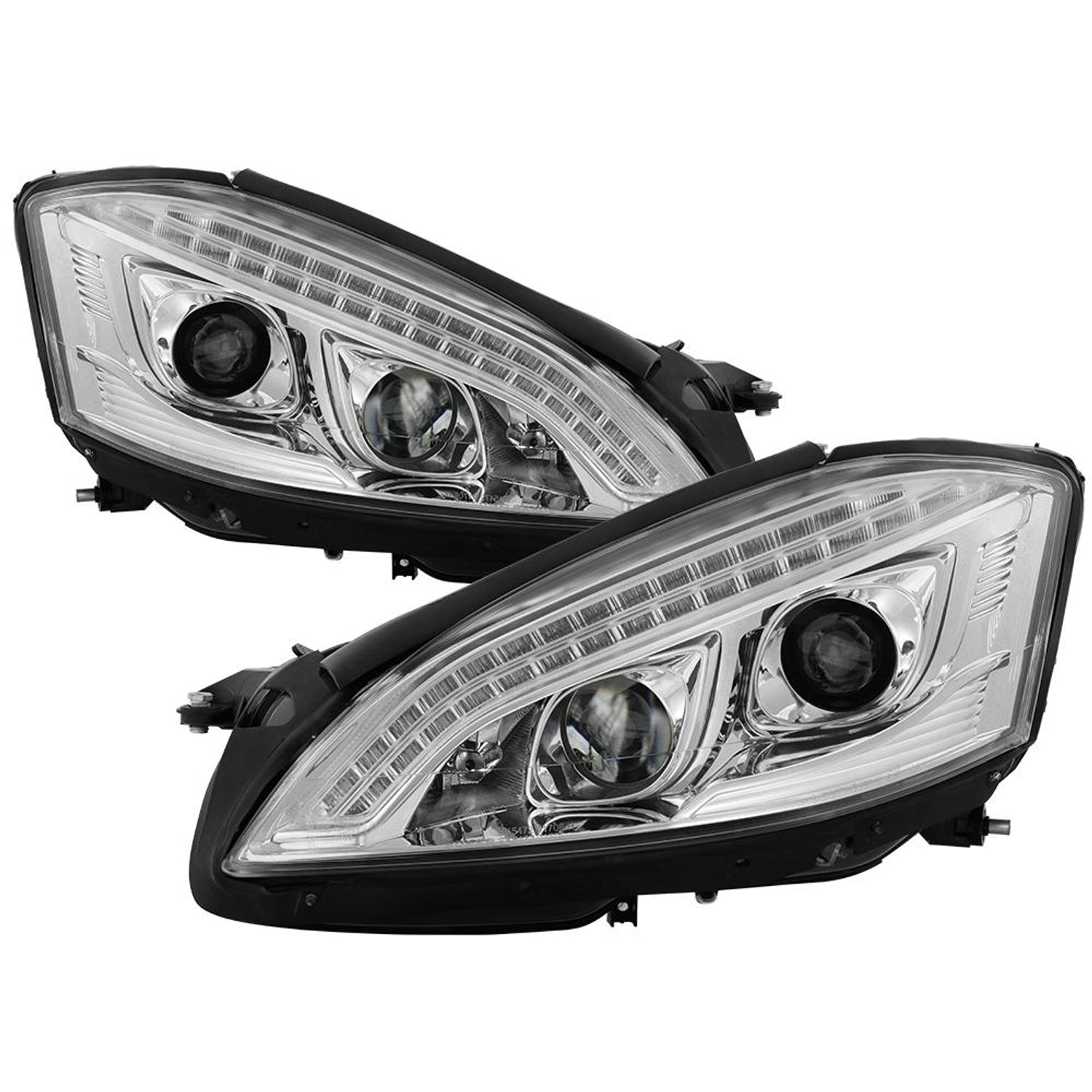 DRL LED Chrome Projector Headlights <br>07-09 Mercedes-Benz S550 S600 S65 AMG 08-09 S63 AMG