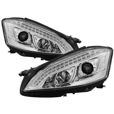 DRL LED Chrome Projector Headlights <br>07-09 Mercedes-Benz S550 S600 S65 AMG 08-09 S63 AMG