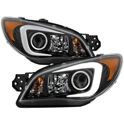 Light Bar DRL Black Projector Headlights <br>06-07 Subaru Impreza
