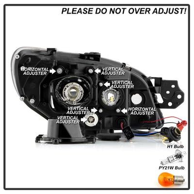 Light Bar DRL Black Projector Headlights <br>06-07 Subaru Impreza