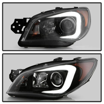 Light Bar DRL Black Projector Headlights <br>06-07 Subaru Impreza