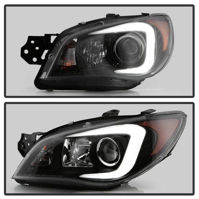 Light Bar DRL Black Projector Headlights <br>06-07 Subaru Impreza
