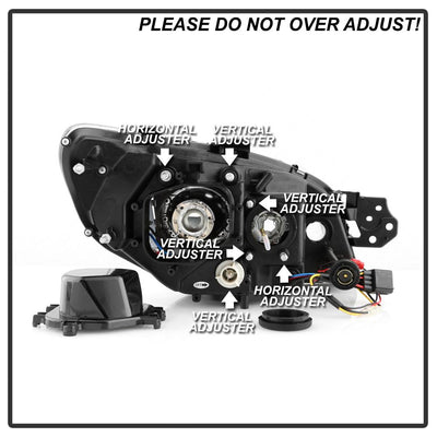 Light Bar DRL Black Projector Headlights <br>06-07 Subaru Impreza