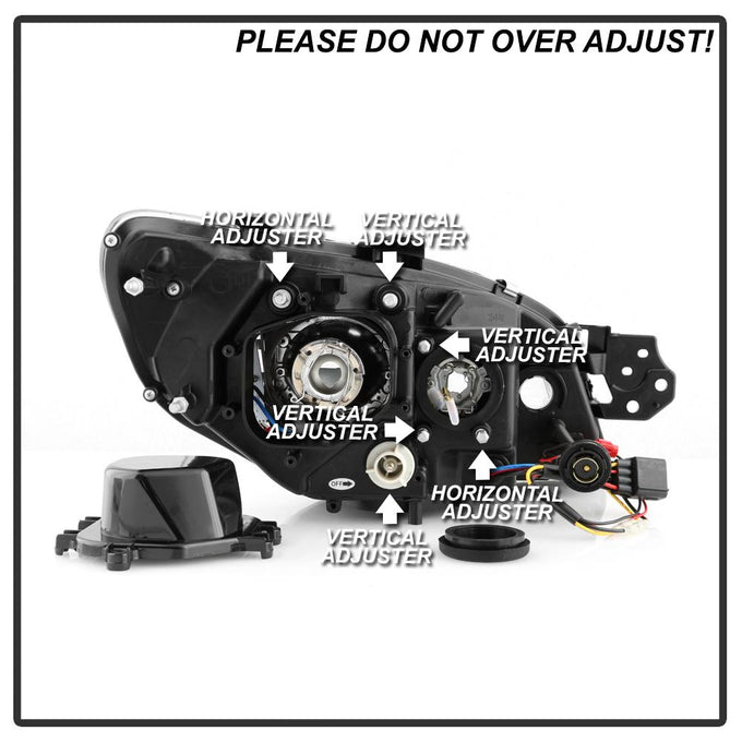 Light Bar DRL Black Projector Headlights <br>06-07 Subaru Impreza