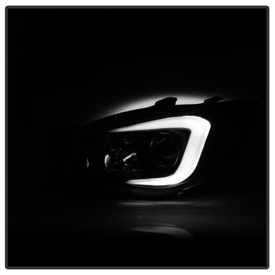 Light Bar DRL Black Projector Headlights <br>06-07 Subaru Impreza