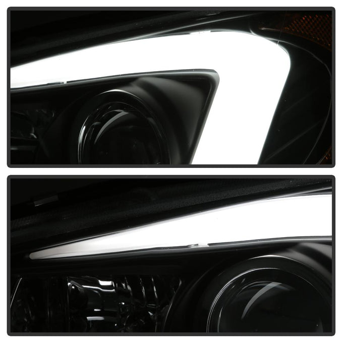 Light Bar DRL Black Projector Headlights <br>06-07 Subaru Impreza