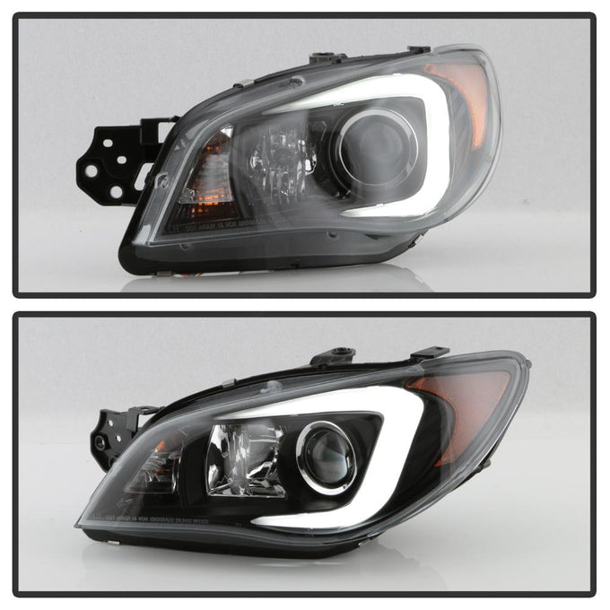Light Bar DRL Black Projector Headlights <br>06-07 Subaru Impreza