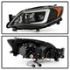 Light Bar DRL Black Projector Headlights <br>08-14 Subaru Impreza 12-14 Subaru WRX