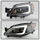 Light Bar DRL Black Projector Headlights <br>08-14 Subaru Impreza 12-14 Subaru WRX