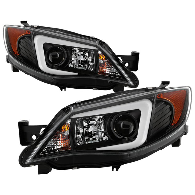 Light Bar DRL Black Projector Headlights <br>08-14 Subaru Impreza 12-14 Subaru WRX