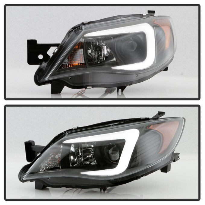 Light Bar DRL Black Projector Headlights <br>08-14 Subaru Impreza 12-14 Subaru WRX
