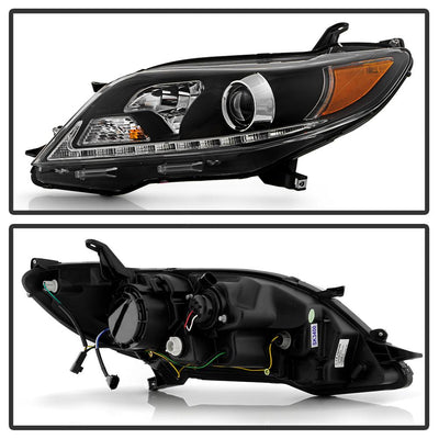 DRL LED Black Projector Headlights <br>11-17 Toyota Sienna