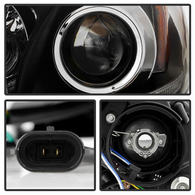 DRL LED Black Projector Headlights <br>11-17 Toyota Sienna