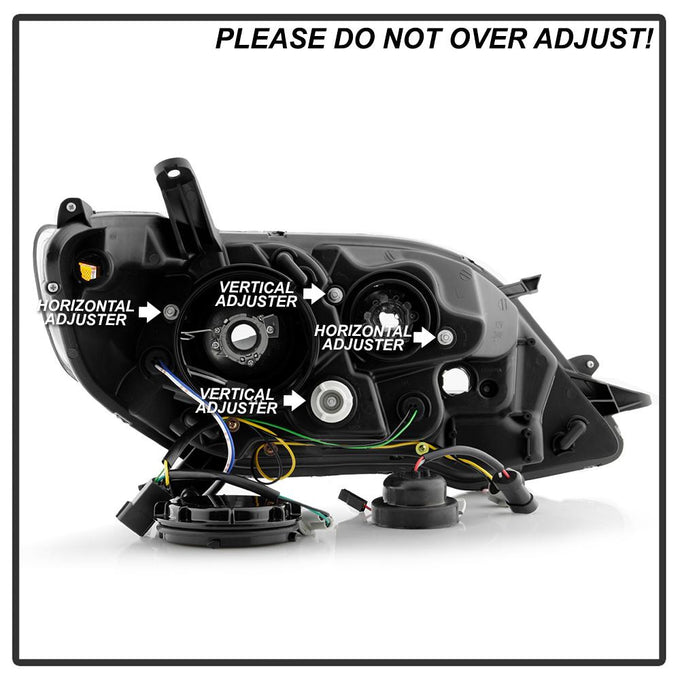 DRL LED Black Projector Headlights <br>11-17 Toyota Sienna
