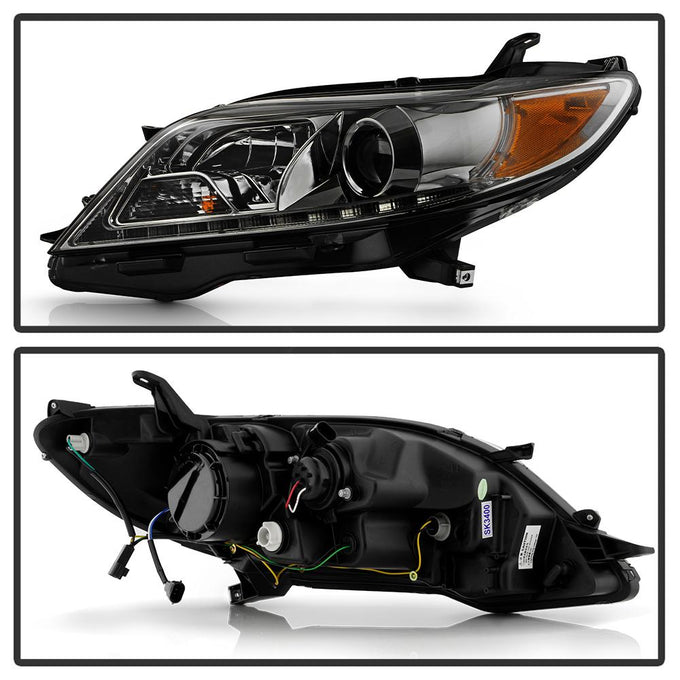 DRL LED Smoke Projector Headlights <br>11-17 Toyota Sienna