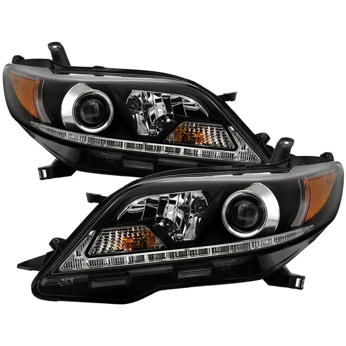 DRL LED Black Projector Headlights <br>15-19 Toyota Sienna