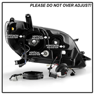DRL LED Black Projector Headlights <br>15-19 Toyota Sienna