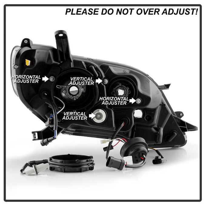DRL LED Black Projector Headlights <br>15-19 Toyota Sienna