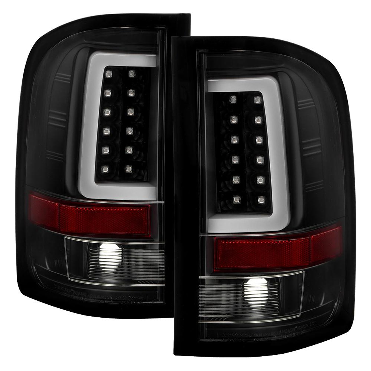Version 3 Black Light Bar LED Tail Lights <br>07-13 Chevy Silverado 1500 2500 HD 3500 HD