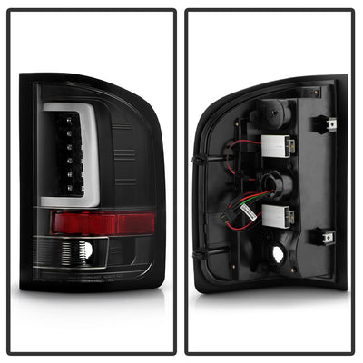 Version 3 Black Light Bar LED Tail Lights <br>07-13 Chevy Silverado 1500 2500 HD 3500 HD