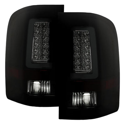 Version 3 Black Smoke Light Bar LED Tail Lights <br>07-13 Chevy Silverado 1500 2500 HD 3500 HD