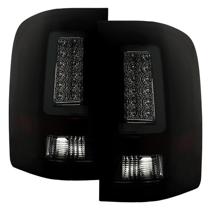 Version 3 Black Smoke Light Bar LED Tail Lights <br>07-13 Chevy Silverado 1500 2500 HD 3500 HD