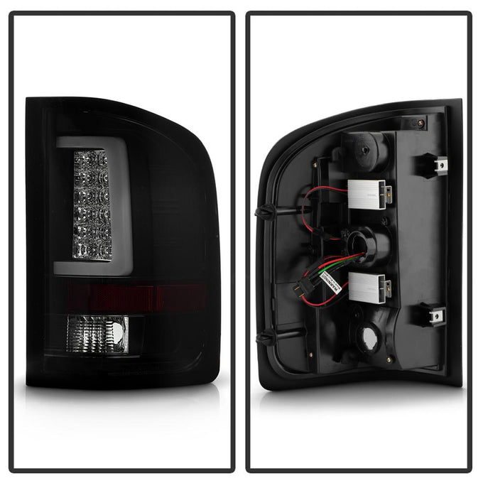 Version 3 Black Smoke Light Bar LED Tail Lights <br>07-13 Chevy Silverado 1500 2500 HD 3500 HD