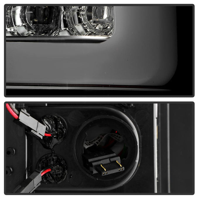 Version 3 Black Smoke Light Bar LED Tail Lights <br>07-13 Chevy Silverado 1500 2500 HD 3500 HD