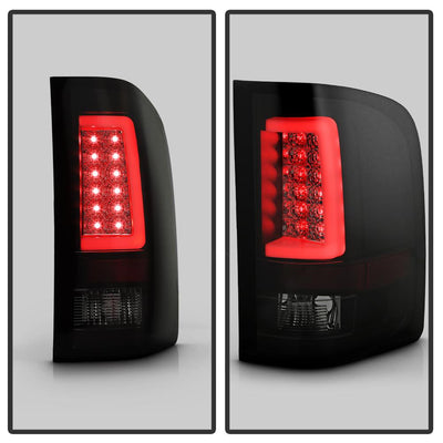 Version 3 Black Smoke Light Bar LED Tail Lights <br>07-13 Chevy Silverado 1500 2500 HD 3500 HD