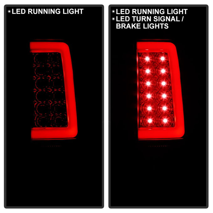 Version 3 Black Smoke Light Bar LED Tail Lights <br>07-13 Chevy Silverado 1500 2500 HD 3500 HD