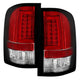 Version 3 Red Clear Light Bar LED Tail Lights <br>07-13 Chevy Silverado 1500 2500 HD 3500 HD